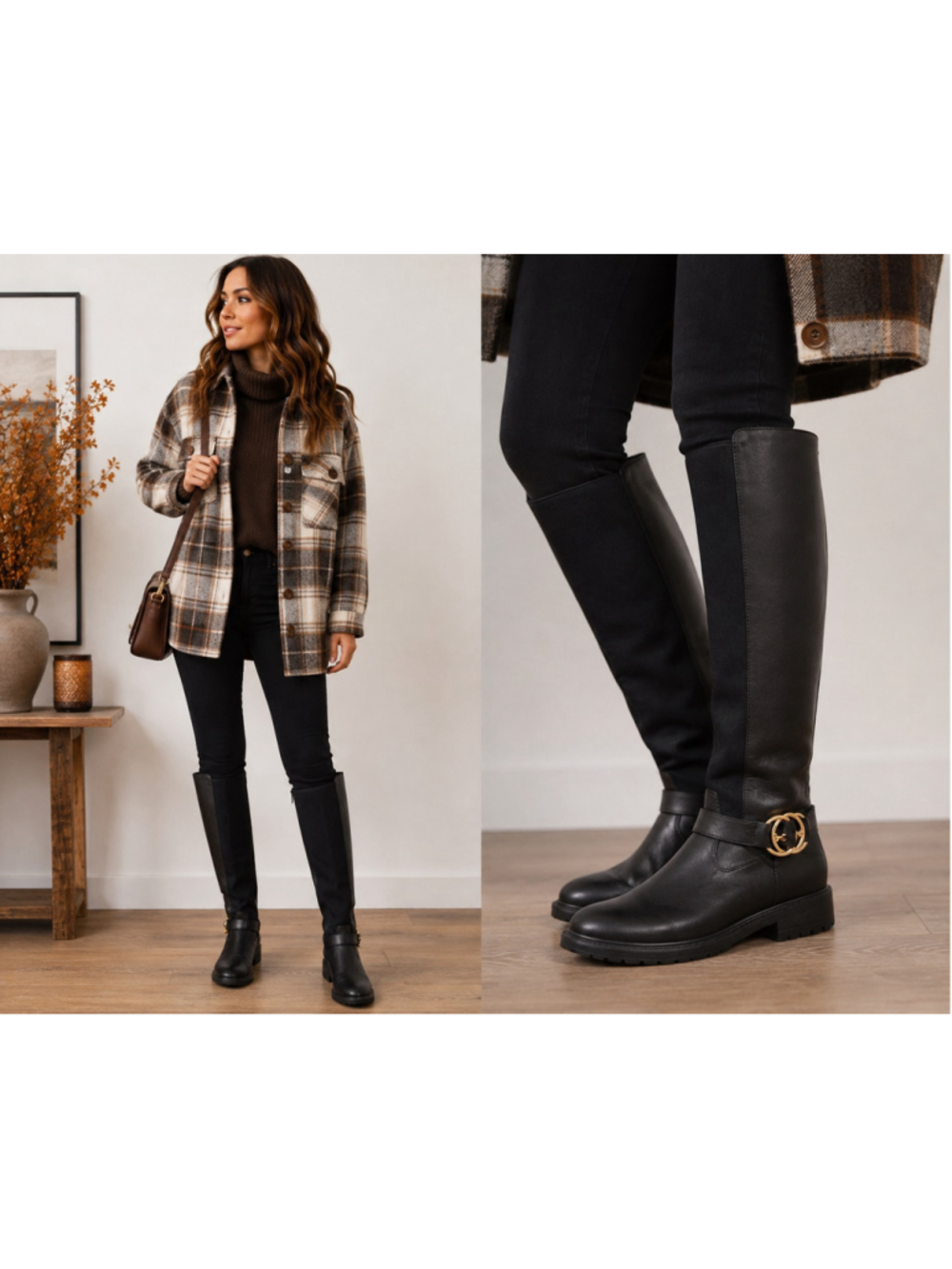 Coach Farrah C0625 black leather tall boots 6.5